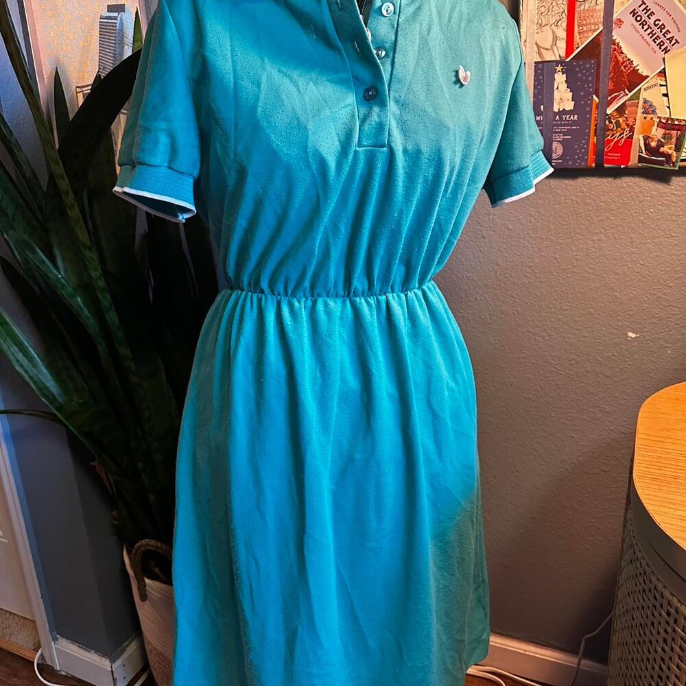 Roaman-s Women's Blue and Green Dress